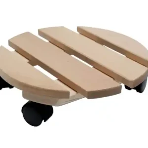 Pflanzenroller Rund Holz 30cm Tragkraft 120kg Rollbrett Wagen für Blumentopf Geprüft