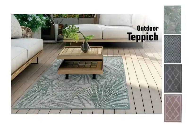 In-& Outdoor Teppich 90x150cm für Garten Balkon Terrasse Camping Küche Flur Bad Günstig