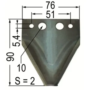 Mähmesserklinge 76 x 90 x 2,0 4 Loch gezahnt 59014 Nur Heute
