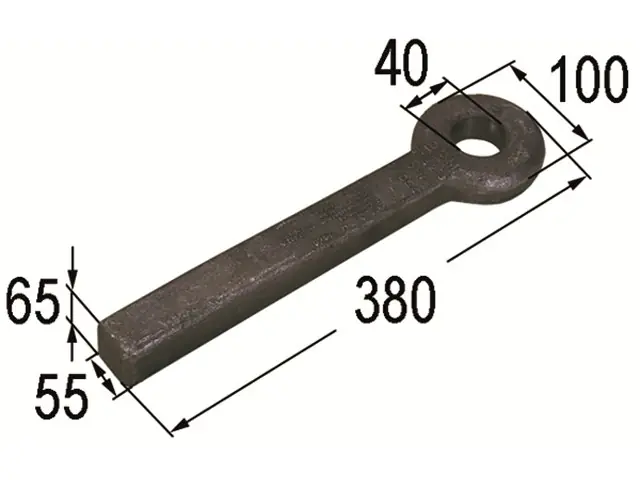 Zugöse 10 t, 55 x 65, L = 380 mm Aktuell
