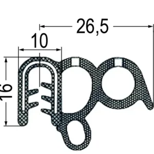 Rabatt Dichtungsprofil 1,5 - 3,5mm Klemmbereich