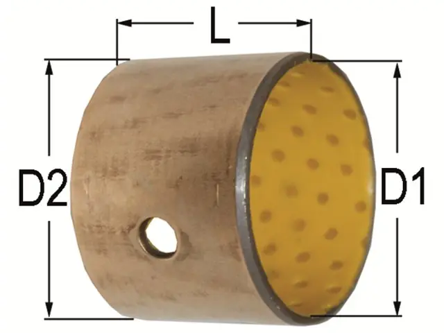 Zylinderbuchse 40 / 44 x 30 mm Stahl/POM-Beschichtung Neue Kollektion