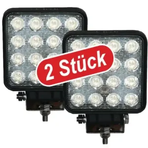 (2 Stk) LED-Scheinwerfer 16 LED 9-32V 48W Mega-Angebot