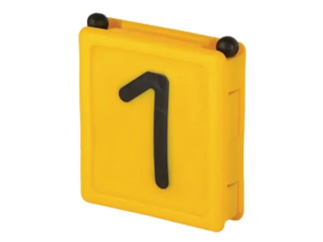 (6 Stk) Halsbandnummer Duo klappbar Nr. 1 - gelb Top-Angebot