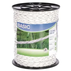 Rabatt (200 m9 Basic Classe,E-Seil, weiß, 6mm 2x 0,50 Fe verzinkt