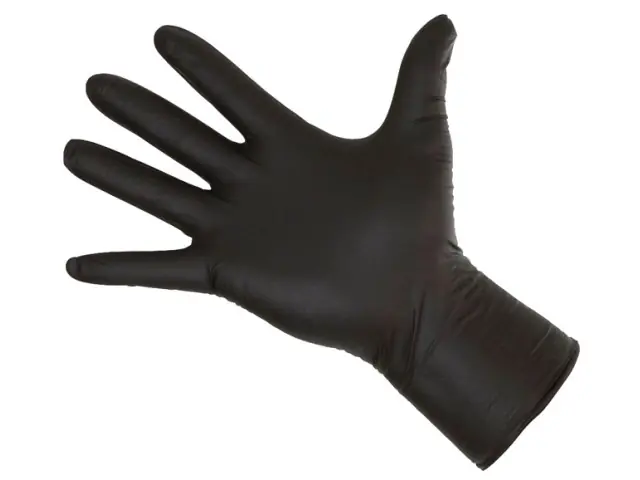 Billig Nitrilhandschuhe L Long Black 300mm, 50 Stück