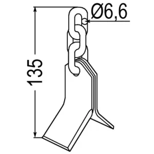 Y-Messer mit 3-gliedr. Kette (RK 2 1/2 B) zu Bomford/Gilbers Heißes Angebot