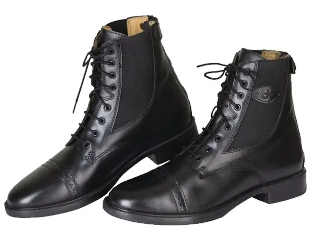Schnürstiefelette Monaco Gr. 44 Glattleder schwarz Echt