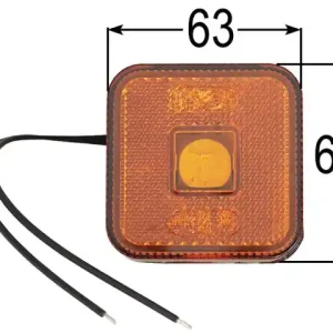 Zertifiziert Begrenzungsleuchte orange mit LED 65x65 12/24V