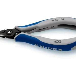 Zertifiziert KNIPEX Praez.-Elektronikzange,flachrund 34 52 130