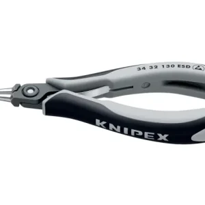 Zertifiziert KNIPEX Praez.-Elektronikzange, rund 34 32 130 ESD