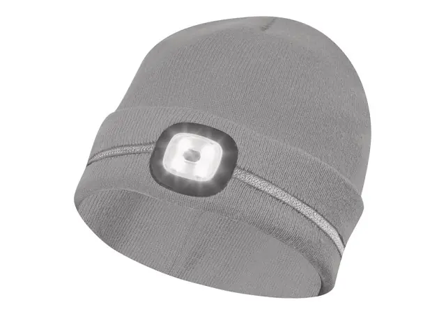 Mütze grau mit LED - Leuchte Neuheit