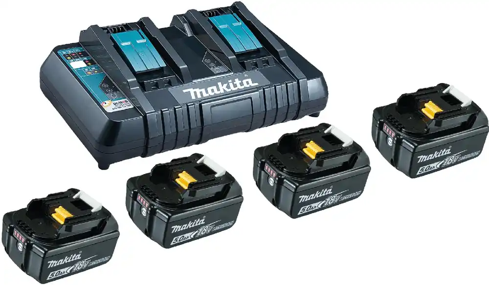 Makita Akku Power Source Kit Li 18,0V mit 4 x Akku 5 Ah und Doppelladegerät Heißes Angebot