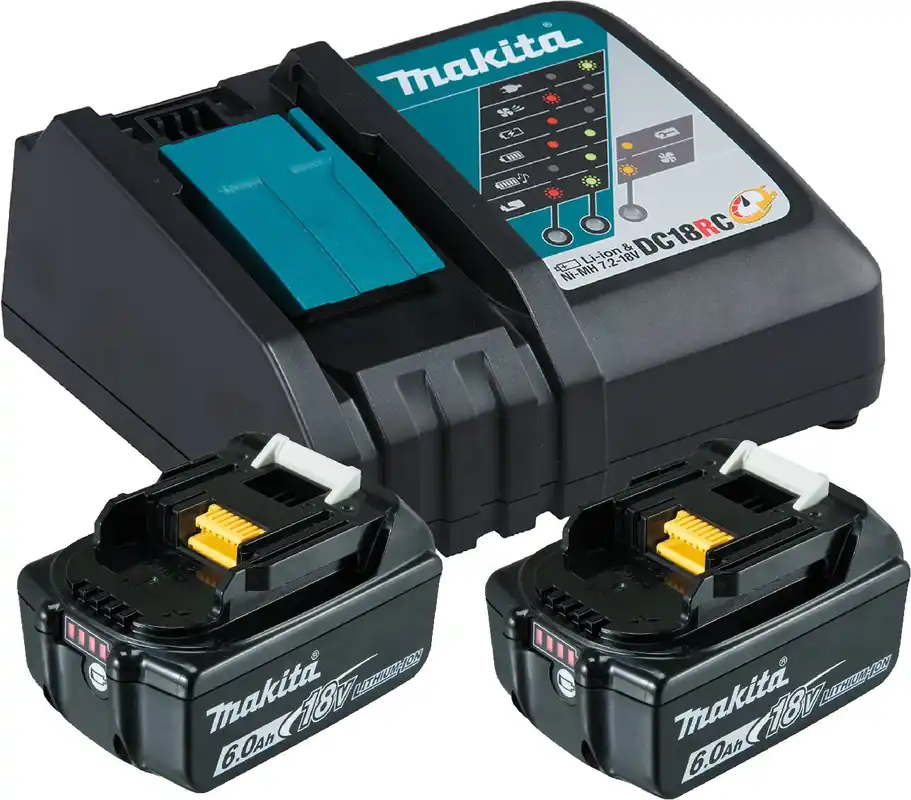 Makita Akku Power Source Kit Li 18,0V 6Ah mit Schnellladegerät und 2 Akkus Echt