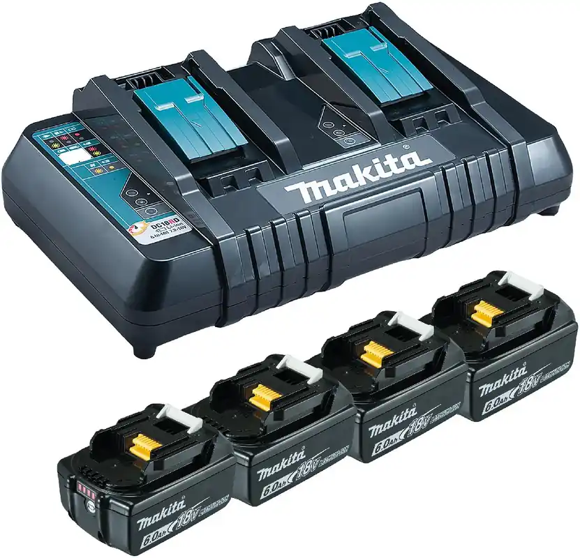 Makita Akku Power Source Kit Li 18,0V mit 4 x Akku 6 Ah und Doppelladegerät Sichere Zahlung