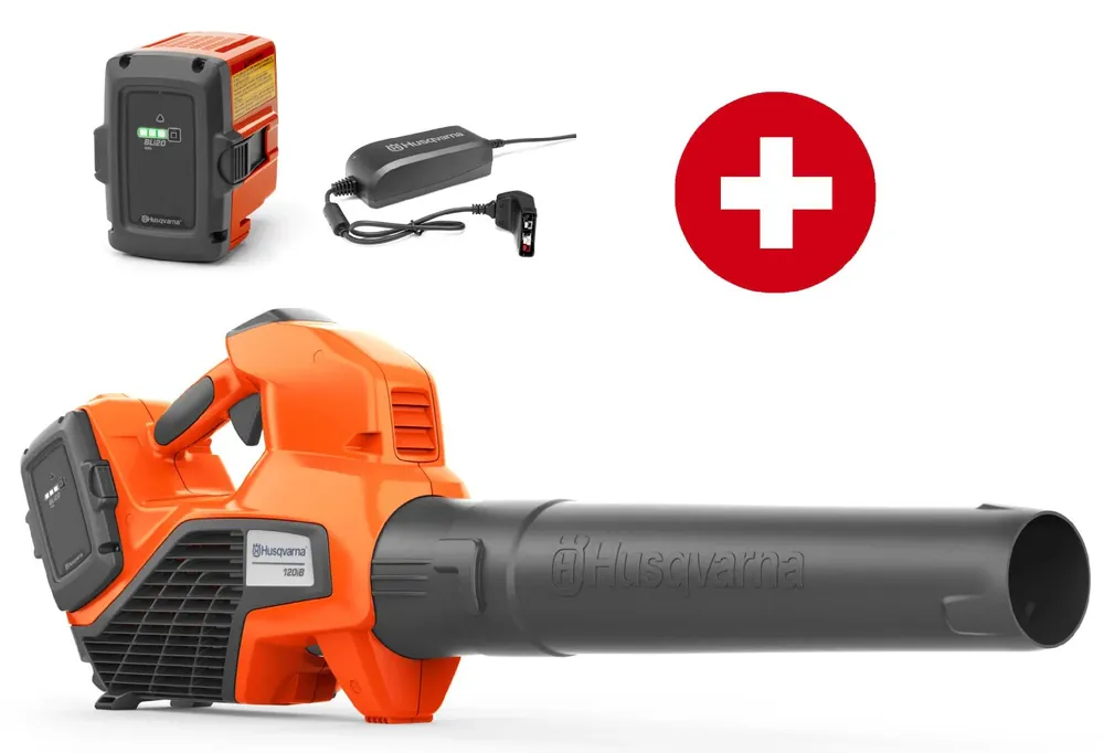 Husqvarna Akku-Blasgerät 120iB mit Akku BLi20 + Ladegerät QC80 Billig