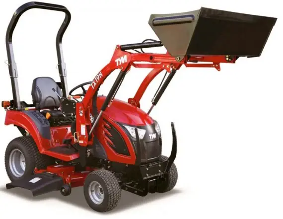 Heißes Angebot Tym Allrad-Kompakttraktor T194 mit Rasenbereifung, Frontlader und 137 cm Zwischenachsmähwerk