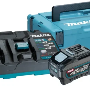 Makita Akku Power Source Kit Li 40V 5 Ah im MAKPAC Größe 3 2 x Akku BL4050F, 5 Ah und 1 x Doppel-Schnellladegerät DC40RB Bestpreis