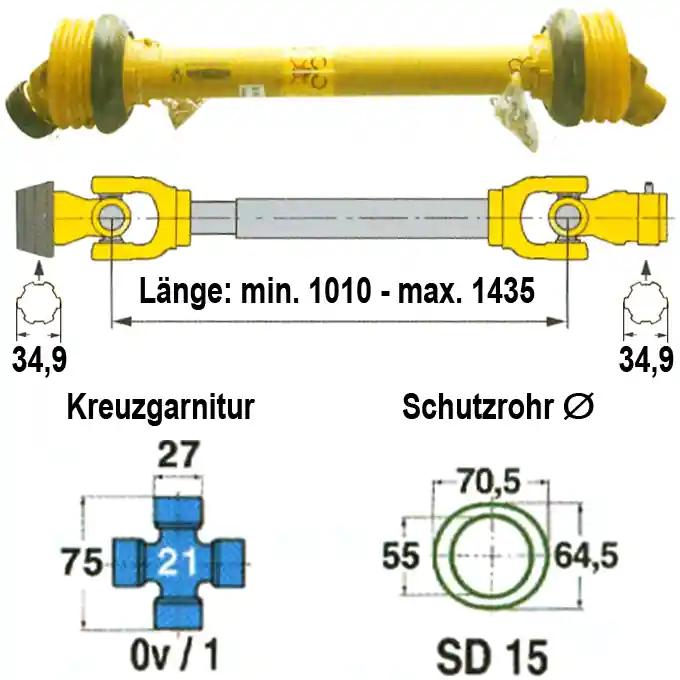 Gelenkwelle "Walterscheid", Gabelweite 84 mm Bestseller
