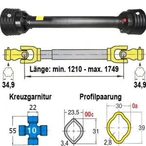 Meistverkauft Benzi "Energy" Gelenkwelle L01, Gabelweite 64 mm