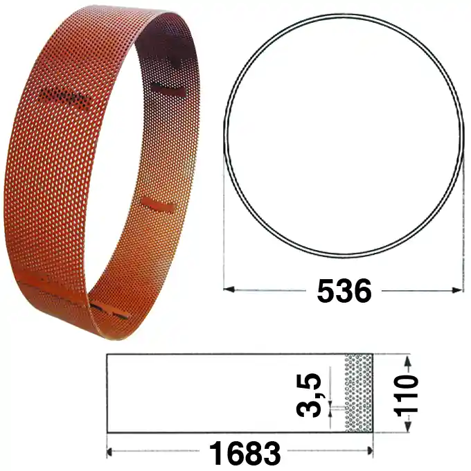 Neue Ware Mühlensieb Ø 536 x 110 x Loch-Ø 3,5 mm