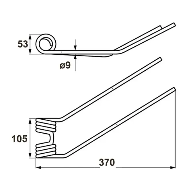 Preis Gesenkt Heuwenderzinken p. f. Fahr 1-1040-001-501.10, rechts