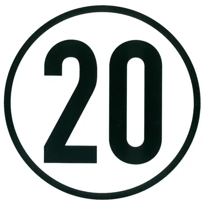 Geschwindigkeits-Begrenzungsschild 20 km/h Günstig