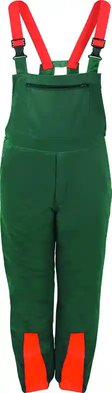 Schnittschutz-Latzhose "Classic", Grün/Orange, Gr. 60 Ausverkauf