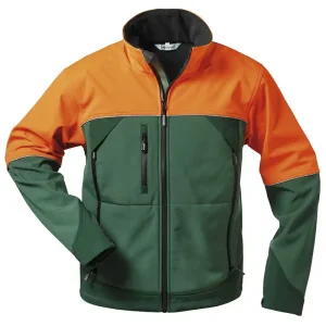 Ausverkauf Softshelljacke Sanddorn, grün-orange, Gr. XXL