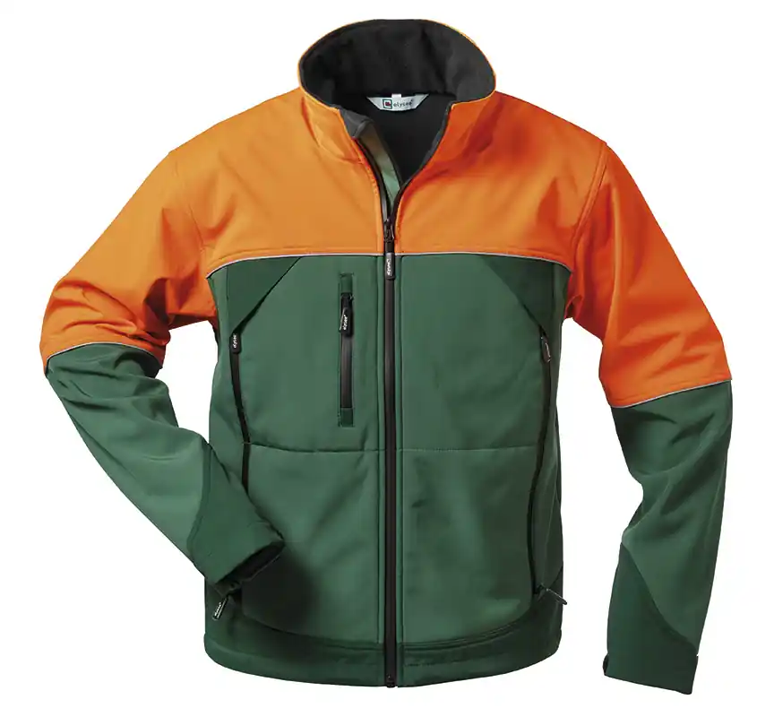 Ausverkauf Softshelljacke Sanddorn, grün-orange, Gr. XXL