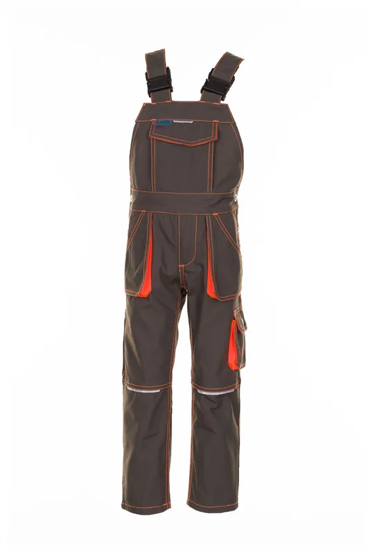 Ausverkauf Kinder-Latzhose Junior, oliv-orange, Gr. 158/164