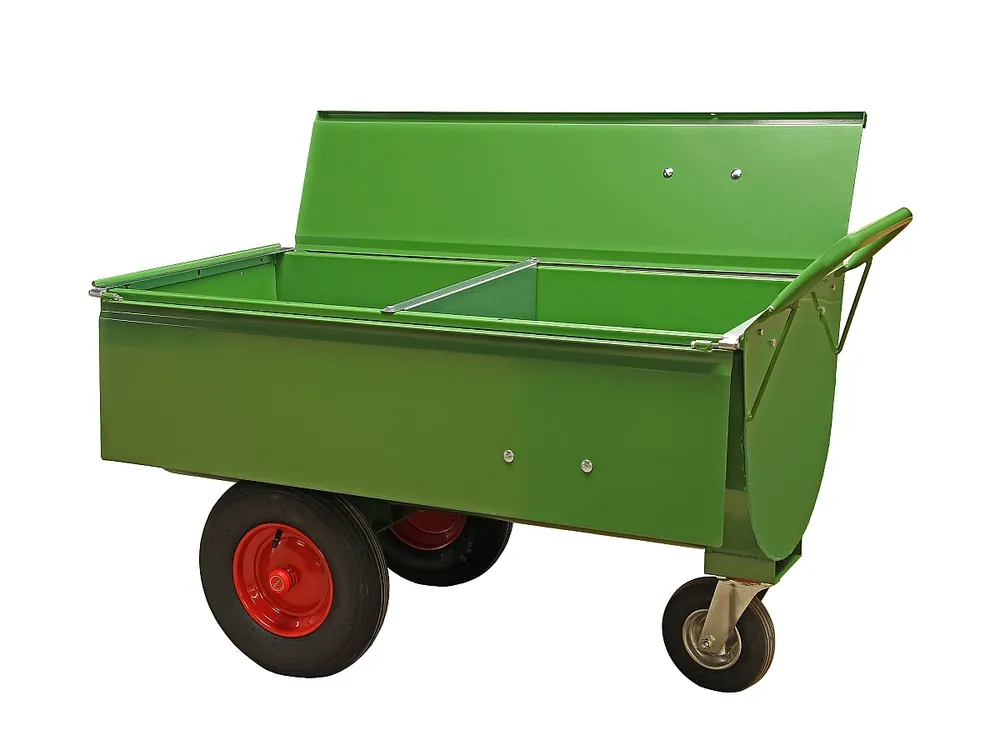 Nur Für Kurze Zeit Futterwagen mit Trennwand und Deckel, 250 LL, grün
