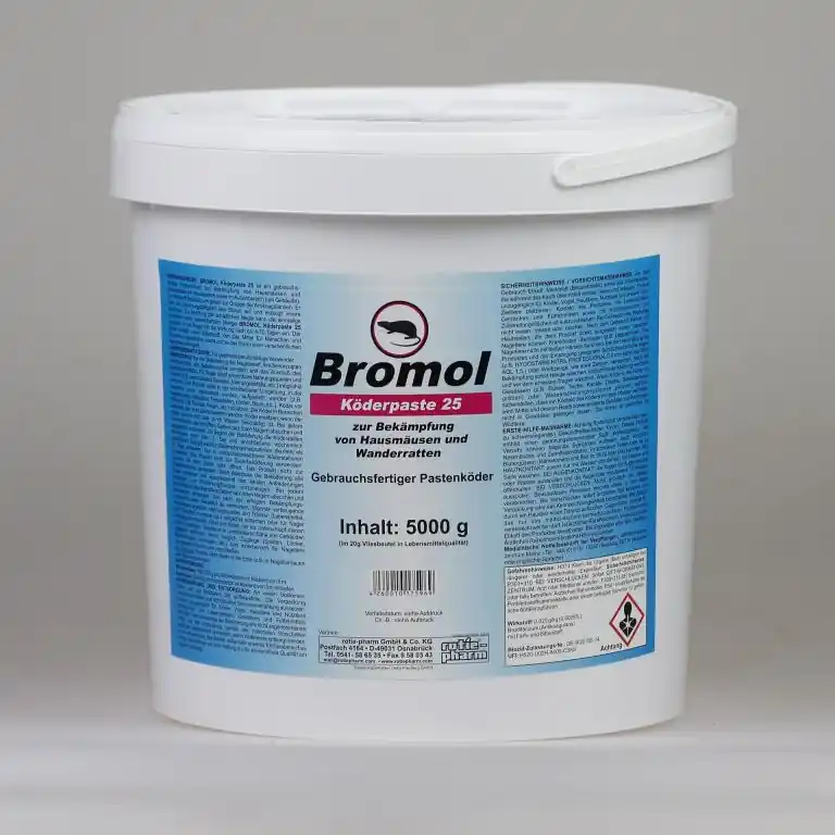 BROMOL KÖDERPASTE 25 5.000g BRODIFACOUM GEBRAUCHSFERTIGER KÖDER IM PORTIONSBEUTEL Zertifiziert