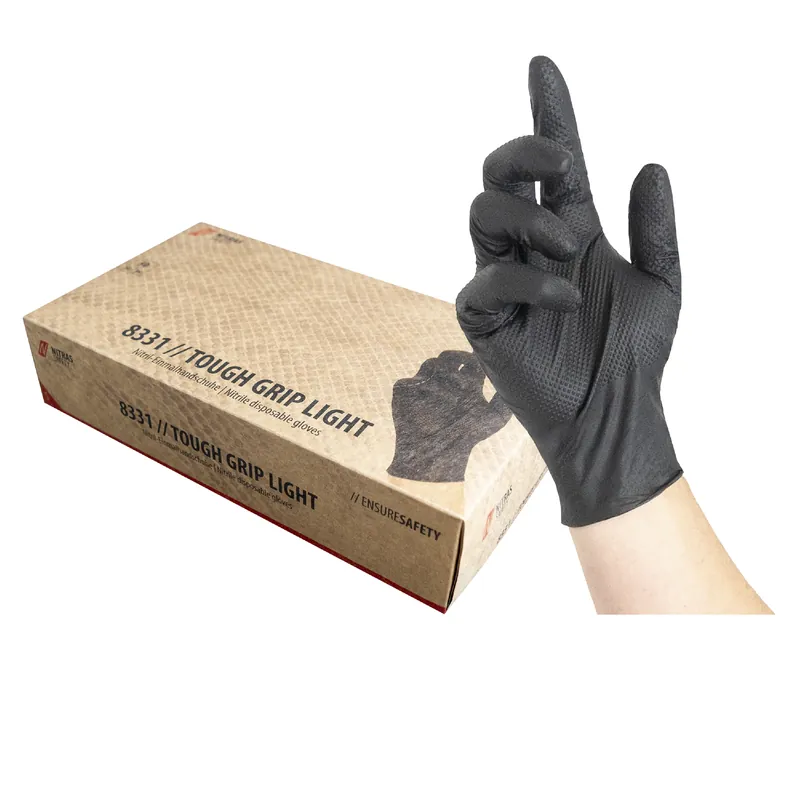 Einmalhandschuh Nitril Tough Grip, schwarz, Gr. XL Neu Im Sortiment