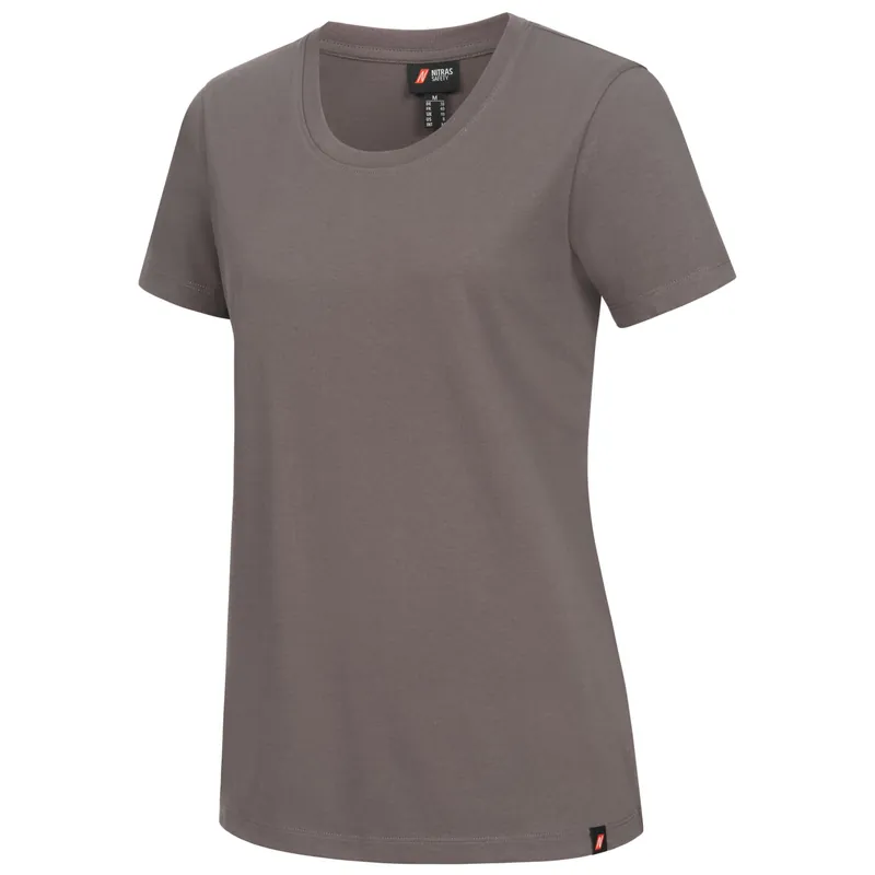 Damen T-Shirt mit Rundhals, Grau, Gr. L Expressversand