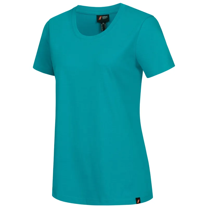 Damen T-Shirt mit Rundhals, Türkis, Gr. M Nur Heute