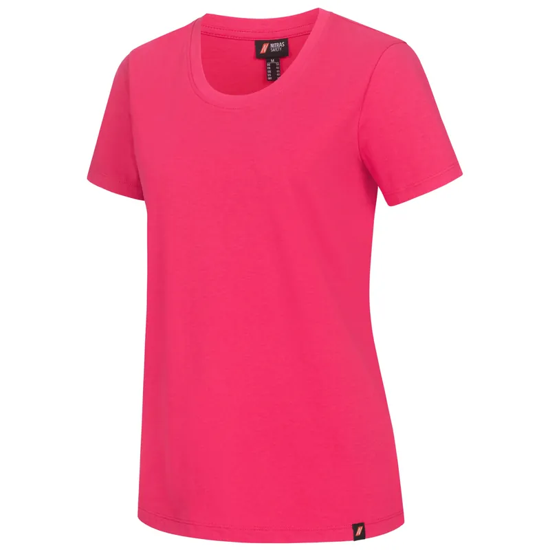Damen T-Shirt mit Rundhals, Pink, Gr. XL Letzte Chance