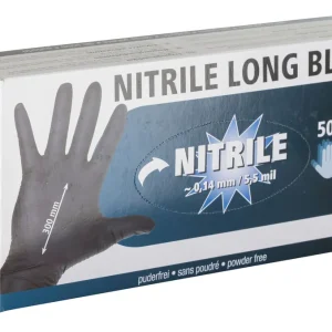 Heißes Angebot Einmalhandschuhe "Nitrile Long Black", schwarz, 30 cm, Gr. L