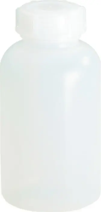 Weithalsflasche Gesamt-H.120mm Gesamt-D.64mm PE (LDPE) naturfarben Inh.250ml Schneller Versand