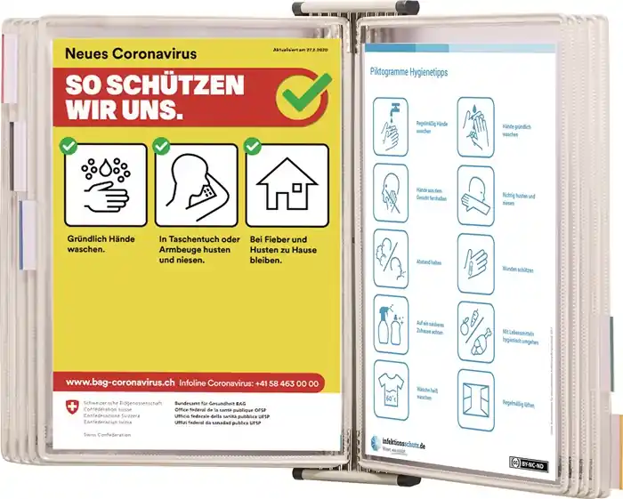 Highlight Wandhalter 10 Sichttafeln schwarz lackiertf.A4 TARIFOLD