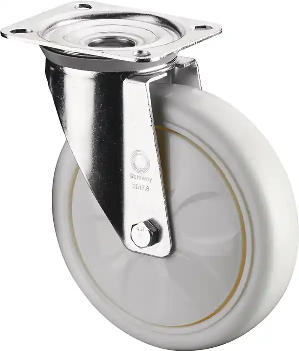 Online Kaufen Lenkrolle D.150mm Trgf.300kg Ku.Platte L135xB110mm Farbe Rl.weiß BS ROLLEN