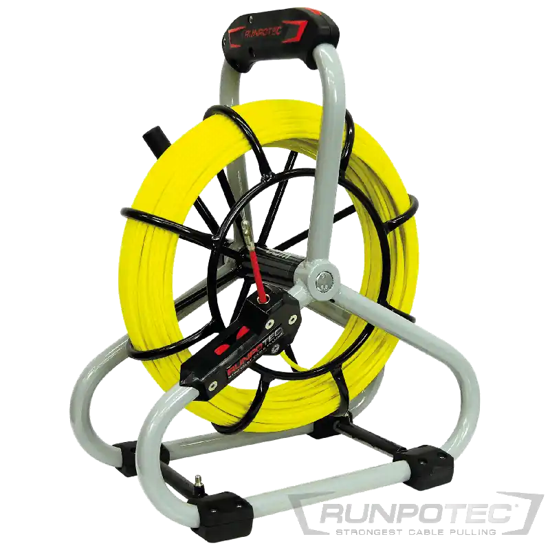 Runpotec Standard-Set Glasfaserstab 40 m Ø 4,5 mm RUNPOTEC Gewinde RTG Ø 6 mm, inkl. Stahlhaspel Ø 330 mm und Doppelauslaufsystem Solange Der Vorrat Reicht