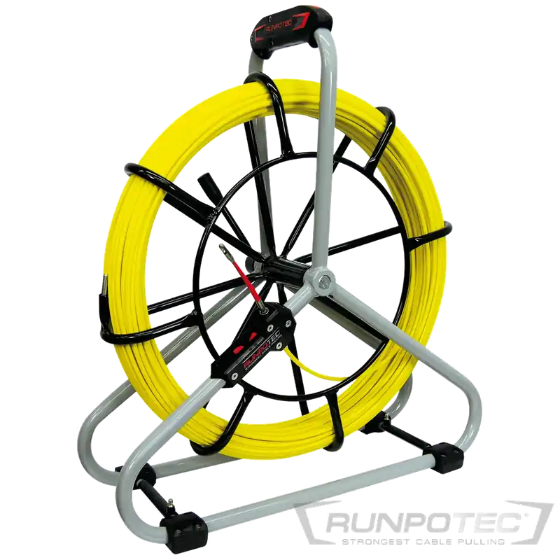 Runpotec Standard-Set Glasfaserstab 40 m Ø 6 mm RUNPOTEC Gewinde RTG Ø 6 mm, inkl. Stahlhaspel Ø 530 mm und Doppelauslaufsystem Knallerangebot