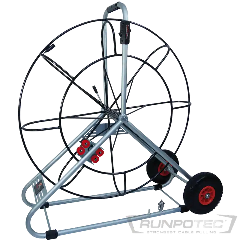 Neu Runpotec Stahlhaspel pulverbesch. für Ø 15 mm Glasfaserstab, Ø 1400 mm- fahrbar inkl. Meterzähler