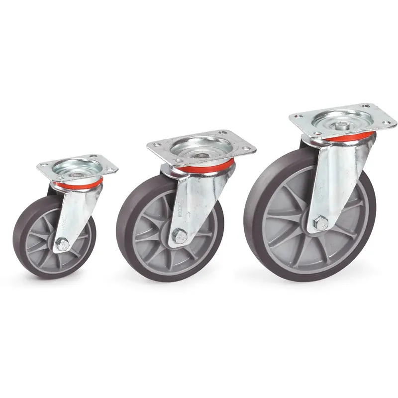 Letzte Chance fetra Lenkrolle Tragkraft 135kg Radgröße 125x32mm Stahlblech verzinkt m.TPE-Bereifung