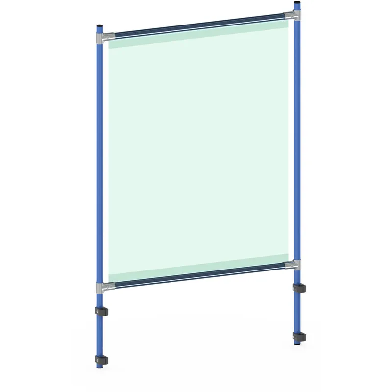 Neu Im Sortiment fetra Infektionsschutzrahmen-Anbausatz L910xH1410xT49mm G.8,5kg pulverbeschichtet blau RAL 5007 f.2400/2420