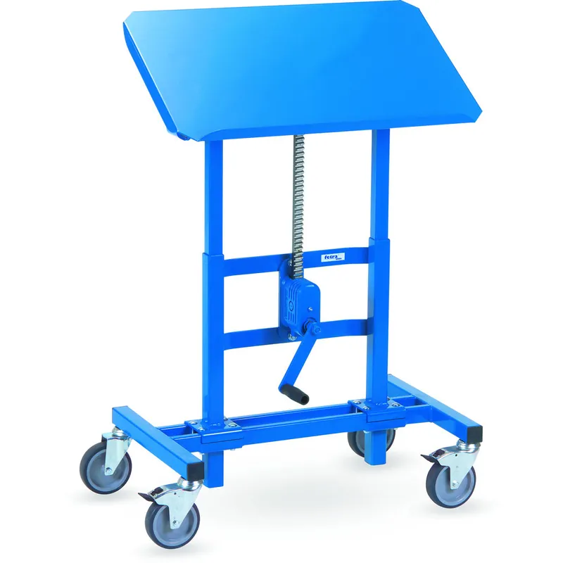 fetra Materialständer 3285 mit verstellbare Höhe brillantblau, RAL 5007 fahrbar Abverkauf