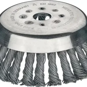 Kegelbürste D.155mm Drahtstärke 0,5mm STA 12mm Bohr.25,4mm 10000min-¹ LESSMANN Geprüft