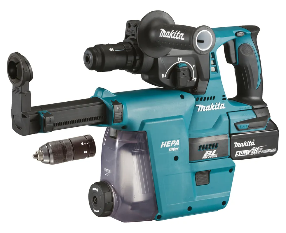 Heißes Angebot Makita DHR243RTJW Akku-Kombihammer für SDS-PLUS 18V / 5,0 Ah, 2 Akkus + Ladegerät im MAKPAC