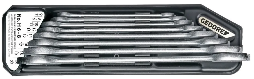 Letzte Chance GEDORE Doppelmaulschlüssel-Satz H6-8 im Halter 8-teilig 44713 mm